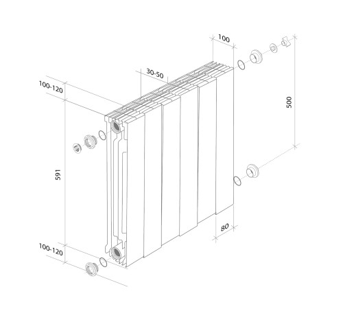 Радиатор Royal Thermo PianoForte 500 Bianco Traffico - 10 секц.