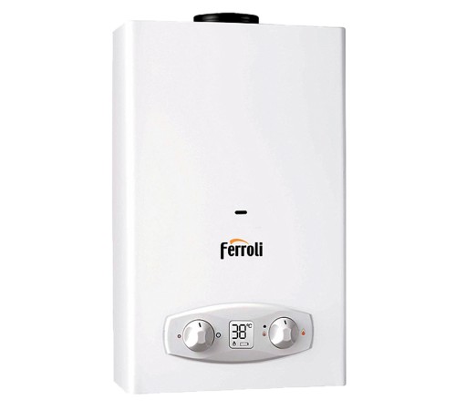 Водонагреватель газовый Ferroli VERONA 11 D(NG) проточный, настенный, откр. кам. сгор. Водонагреватель газовый Ferroli VERONA 11 D(NG) проточный, настенный, откр. кам. сгор.