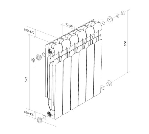 Радиатор Royal Thermo Indigo Super+ 500 - 4 секц.