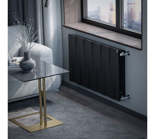 Радиатор биметаллический Royal Thermo PianoForte 500 Чёрный - 12 секц.