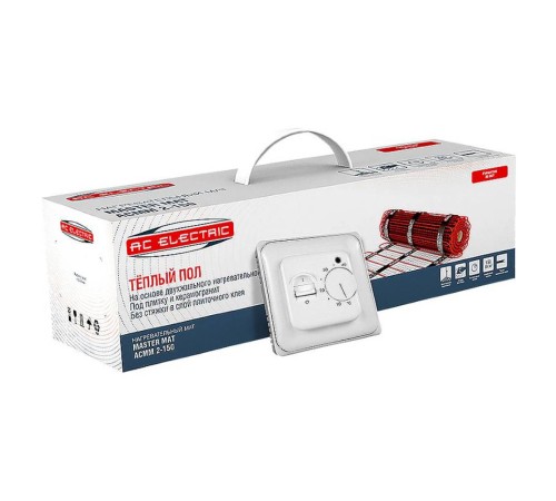 Мат нагревательный AC ELECTRIC ACМM 2-150-8 (комплект теплого пола с терморегулятором)