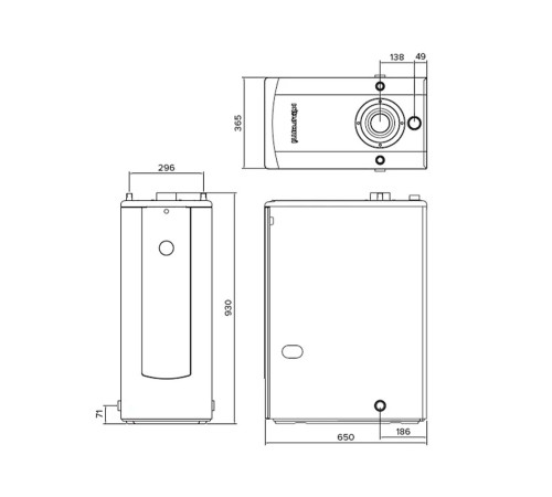 Котел дизельный KITURAMI TURBO-21 напольный, 2 конт., закр.кам.сгор.