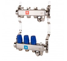 Коллектор MVI без расходомеров, c дренажным краном и краном Маевского 1quot; х 3/4quot;ЕК 3 вых.