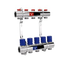 Группа коллекторная VARMEGA для отопления ВР 1quot; 6 х 3/4quot; EK латунь VM15806