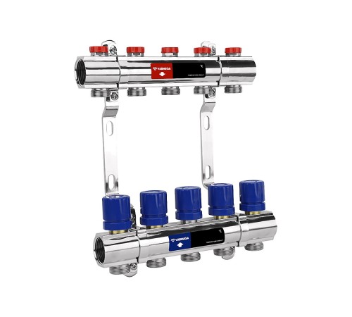 Группа коллекторная VARMEGA для отопления ВР 1quot; 6 х 3/4quot; EK латунь VM15806
