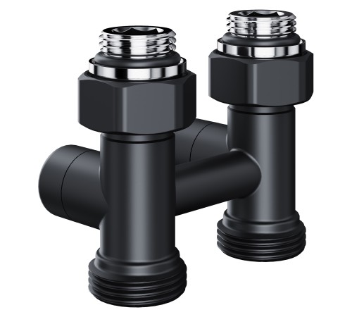 Узел нижнего подключения Royal Thermo Design прямой 1/2quot;х3/4quot; EK (черный)
