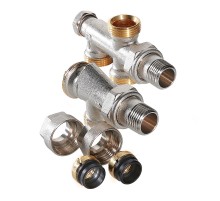 Узел Valtec термостат. д/ниж.подкл. 2-х труб. сист. 1/2х100х3/4 евроконус(комплект) VT.225K.N.E0410