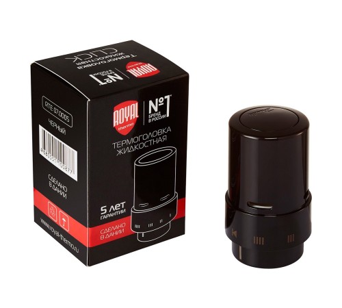 Термоголовка жидкостная ROYAL THERMO Design, Click (черный) Термоголовка жидкостная ROYAL THERMO Design, Click (черный)
