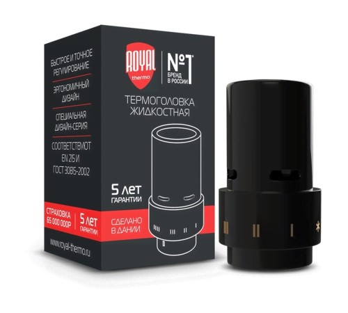 Термоголовка жидкостная ROYAL THERMO Design, Click (черный) Термоголовка жидкостная ROYAL THERMO Design, Click (черный)
