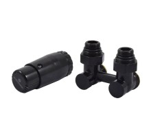 Комплект узла нижнего подкл SCHLOSSER угловой STANDARD 3/4quot; (Ral 9005) с термогол. М30х1,5, ниппеля 1/2quot;Х3/4quot;