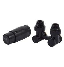 Комплект узла нижнего подкл SCHLOSSER угловой STANDARD 3/4quot; (Ral 9005) с термогол. М30х1,5, ниппеля 1/2quot;Х3/4quot;