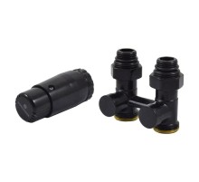 Комплект узла нижнего подкл SCHLOSSER прямой STANDARD 3/4quot; (Ral 9005) с термогол. М30х1,5, ниппеля 1/2quot;Х3/4quot;