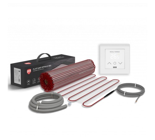 Мат нагревательный Royal Thermo Flat Mat RTFM 2-150-2 с терморегулятором RTS-16 Мат нагревательный Royal Thermo Flat Mat RTFM 2-150-2 с терморегулятором RTS-16