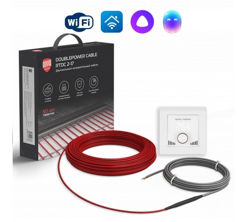 Кабель нагревательный Royal Thermo RTDC 2-17-200 с терморегулятором RTI-16