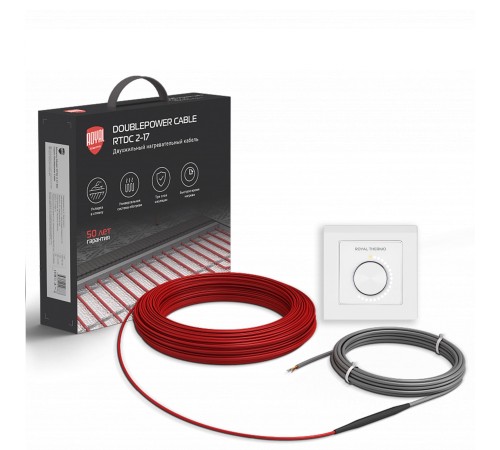 Кабель нагревательный Royal Thermo RTDC 2-17-400 с терморегулятором RTO-16 Кабель нагревательный Royal Thermo RTDC 2-17-400 с терморегулятором RTO-16