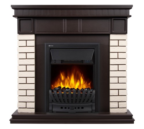 Портал Firelight Bricks Classic камень бежевый, шпон темный дуб Портал Firelight Bricks Classic камень бежевый, шпон темный дуб