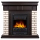 Портал Firelight Bricks Classic камень бежевый, шпон темный дуб