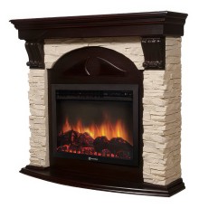 Портал Firelight Torre 30U (угловой) камень слоновая кость, шпон темный дуб
