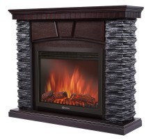 Портал Firelight Porto 30 камень черный, шпон венге