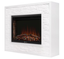 Портал Firelight Loft 30 камень белый, белая эмаль