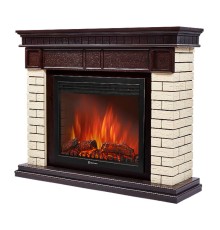 Портал Firelight Bricks 30 камень бежевый, шпон темный дуб