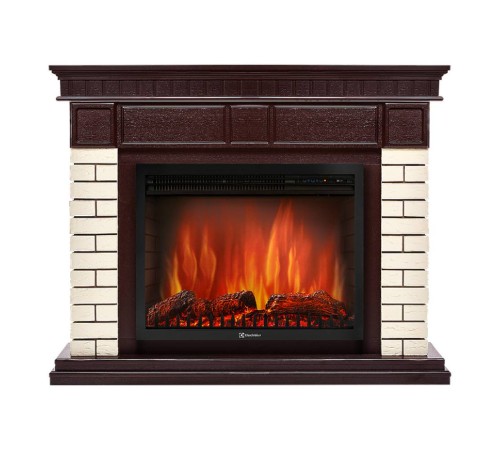 Портал Firelight Bricks 30 камень бежевый, шпон темный дуб Портал Firelight Bricks 30 камень бежевый, шпон темный дуб