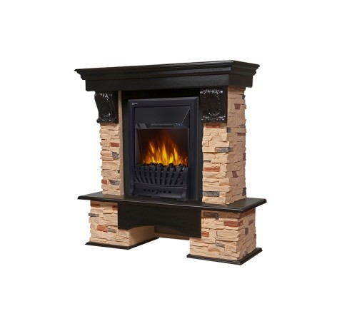 Портал Firelight Pietra Classic камень сланец натуральный, шпон темный дуб Портал Firelight Pietra Classic камень сланец натуральный, шпон темный дуб
