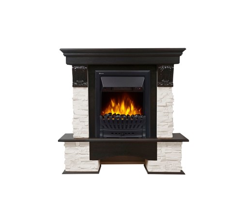 Портал Firelight Pietra Classic камень сланец натуральный, шпон темный дуб Портал Firelight Pietra Classic камень сланец натуральный, шпон темный дуб