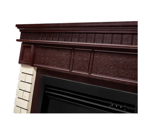 Портал Firelight Bricks 25 камень бежевый, шпон темный дуб