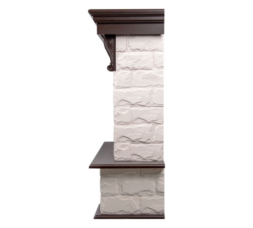 Портал Firelight Forte Classic камень белый, шпон темный дуб