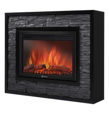Портал Firelight Loft 30 камень черный, черная эмаль