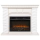 Портал Firelight Porto 25 камень белый, шпон беленый дуб