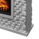 Портал Firelight Quadro 25 камень песчаник античный белый, белая эмаль