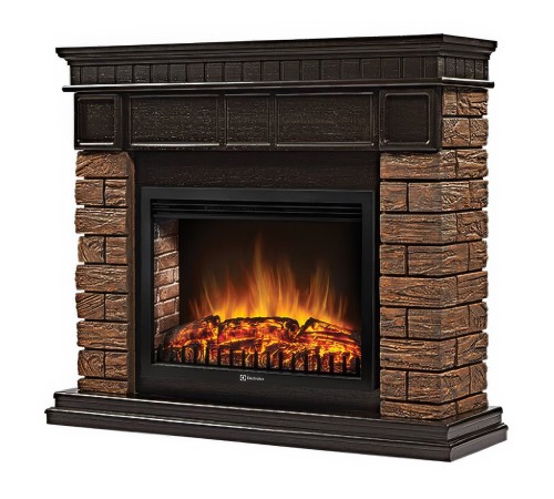 Портал Firelight Bricks Wood 30 камень темный, шпон венге Портал Firelight Bricks Wood 30 камень темный, шпон венге