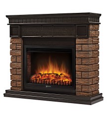 Портал Firelight Bricks Wood 25 камень темный, шпон венге