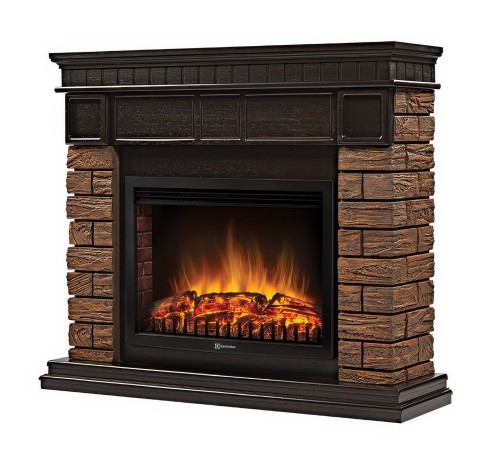 Портал Firelight Bricks Wood 25 камень темный, шпон венге Портал Firelight Bricks Wood 25 камень темный, шпон венге