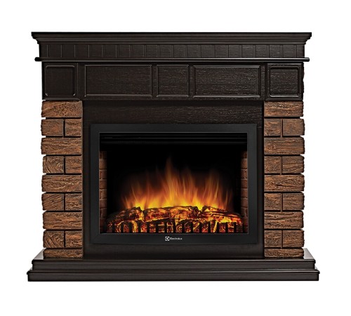 Портал Firelight Bricks Wood 25 камень темный, шпон венге Портал Firelight Bricks Wood 25 камень темный, шпон венге