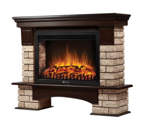 Портал Firelight Forte Wood 30 камень коричневый, шпон темный дуб Портал Firelight Forte Wood 30 камень коричневый, шпон темный дуб
