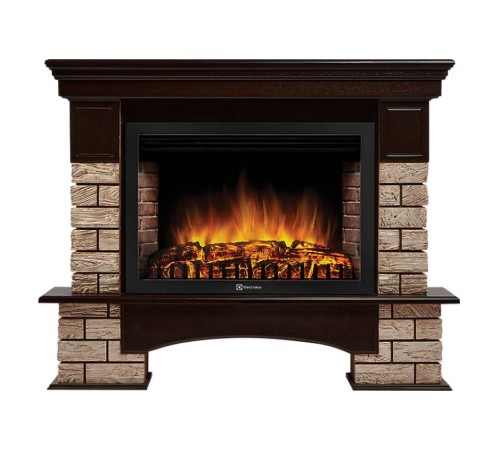 Портал Firelight Forte Wood 30 камень коричневый, шпон темный дуб Портал Firelight Forte Wood 30 камень коричневый, шпон темный дуб
