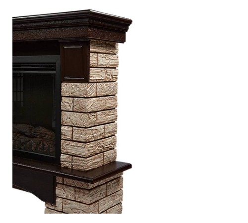 Портал Firelight Forte Wood 30 камень коричневый, шпон темный дуб Портал Firelight Forte Wood 30 камень коричневый, шпон темный дуб