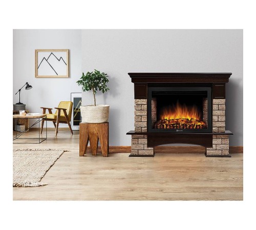 Портал Firelight Forte Wood 30 камень коричневый, шпон темный дуб Портал Firelight Forte Wood 30 камень коричневый, шпон темный дуб