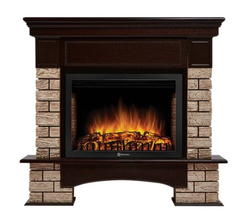 Портал Firelight Forte Wood 25 камень коричневый, шпон темный дуб Портал Firelight Forte Wood 25 камень коричневый, шпон темный дуб