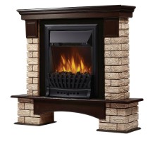 Портал Firelight Forte Wood Classic камень коричневый, шпон темный дуб