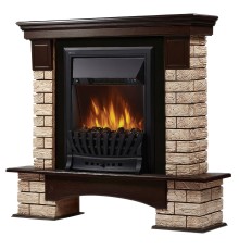 Портал Firelight Forte Wood Classic камень коричневый, шпон темный дуб