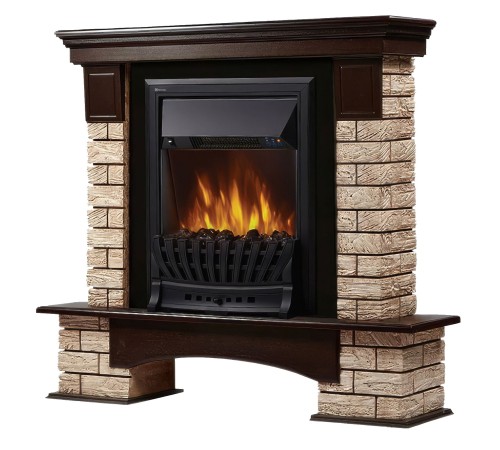 Портал Firelight Forte Wood Classic камень коричневый, шпон темный дуб Портал Firelight Forte Wood Classic камень коричневый, шпон темный дуб