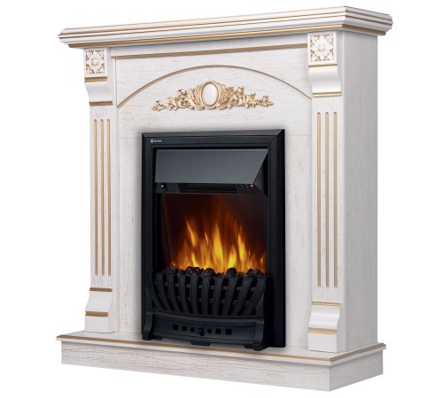 Портал Firelight Barocco Classic шпон белый дуб с золотой патиной Портал Firelight Barocco Classic шпон белый дуб с золотой патиной