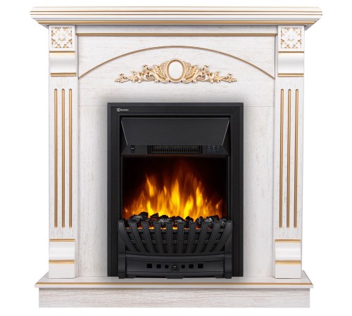 Портал Firelight Barocco Classic шпон белый дуб с золотой патиной Портал Firelight Barocco Classic шпон белый дуб с золотой патиной