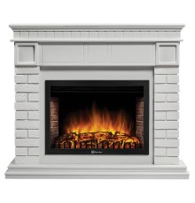 Портал Firelight Bricks 25U (угловой) камень белый, белая эмаль