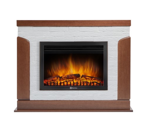 Портал Firelight Prestigio 25 камень белый, шпон дуб