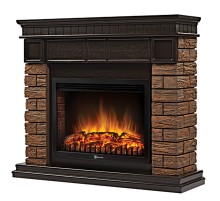 Портал Firelight Bricks Wood 25 камень коричневый, шпон темный дуб